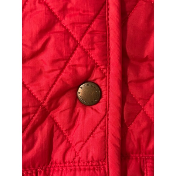 Barbour Flyweight Cavalry Quilted Jacket Red Snap Button Zip Tailor Women US 4 - Picture 3 of 10